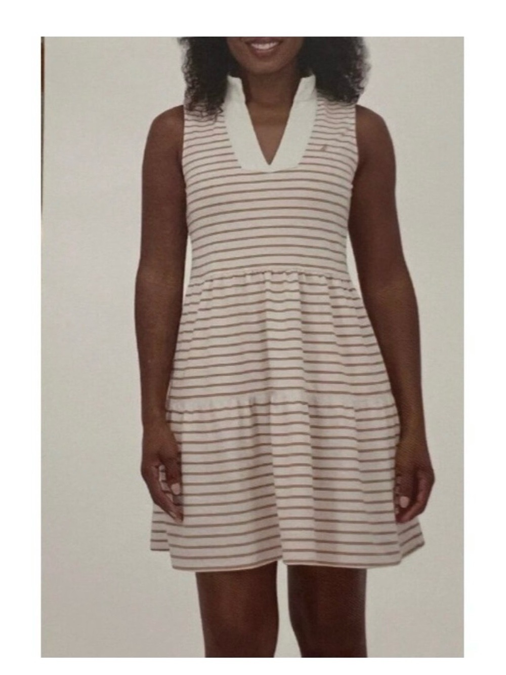 Nautica Striped Sleeveless Tiered Dress